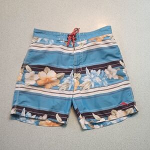 Tommy Bahama Floral Striped Swim Shorts (Small)